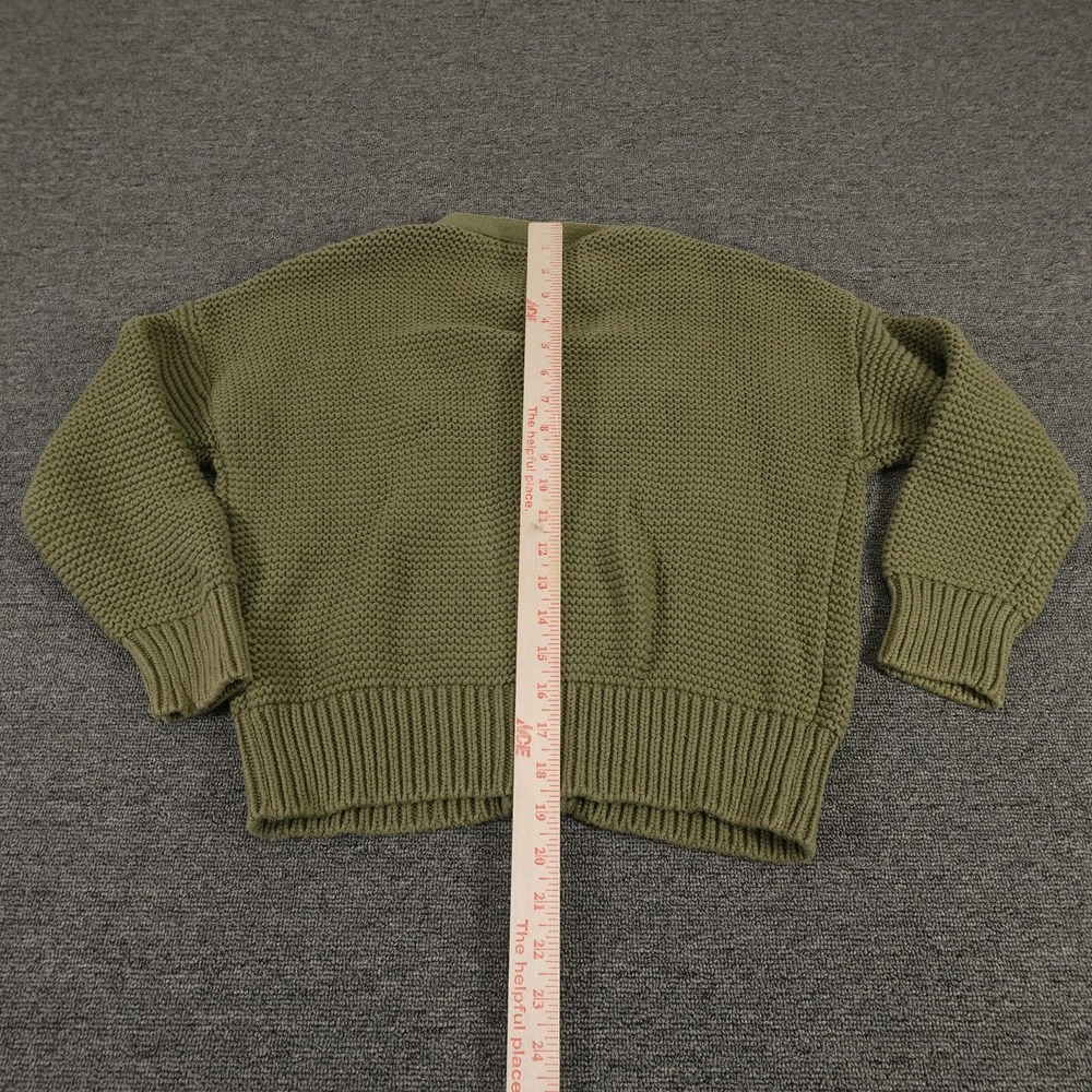 Alex Mill Cardigan Sweater Womens XS Green Nico Chunky Mock Neck Button Knit - Picture 7 of 13
